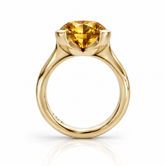 East West Oval Cut Citrine Pinky Ring