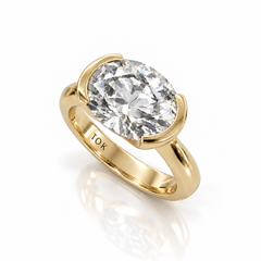 East West Oval Cut Lab Diamond Pinky Ring