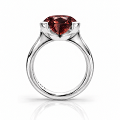 East West Oval Cut Garnet Pinky Ring
