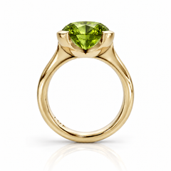East West Oval Cut Peridot Pinky Ring