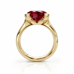 East West Oval Cut Ruby Pinky Ring