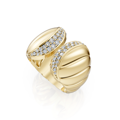 Gold and Diamond Croissant Ring
