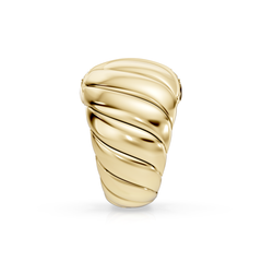 Gold and Diamond Croissant Ring