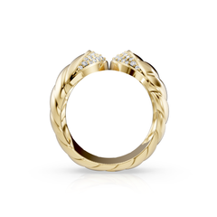Gold and Diamond Croissant Ring