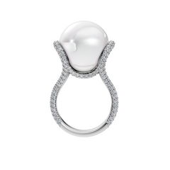 South Sea Pearl and Natural Diamond Dress Ring