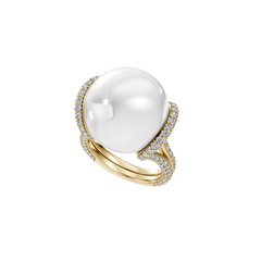 South Sea Pearl and Natural Diamond Dress Ring