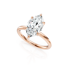 Marquise Shape Natural Diamond Solitaire Engagement Ring