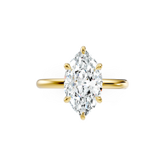 Marquise Shape Natural Diamond Solitaire Engagement Ring