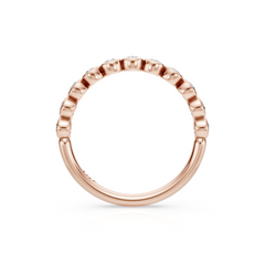 Round Natural Diamond Bezel Set Wedding Band