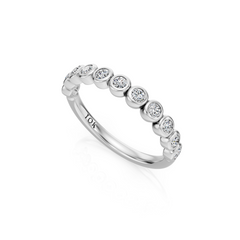 Round Natural Diamond Bezel Set Wedding Band