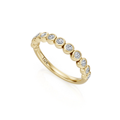 Round Lab Grown Diamond Bezel Set Wedding Band