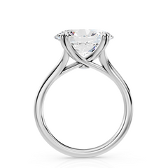 East West Oval Cut Lab Grown Diamond Solitaire Engagement Ring