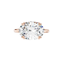 East West Oval Cut Lab Grown Diamond Solitaire Engagement Ring