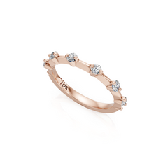 Natural Round Diamond Spaced Wedding Band