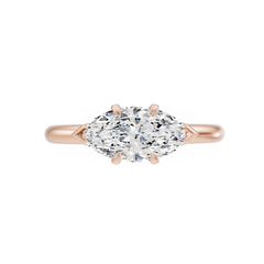 East West Marquise Diamond Solitaire Engagement Ring
