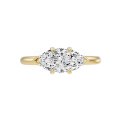 East West Marquise Diamond Solitaire Engagement Ring