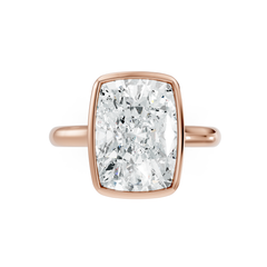 Elongated Cushion Cut Diamond Solitaire Engagement Ring