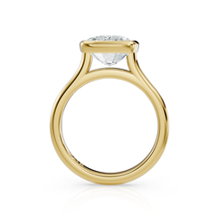 Elongated Cushion Cut Diamond Solitaire Engagement Ring
