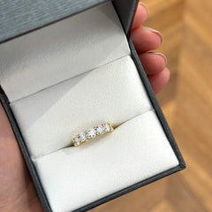 Yellow Gold Five Stone Lab Grown Diamond Eternity Ring
