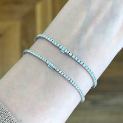 18k White Gold Natural Diamond Tennis Bracelet