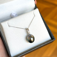 Tahitian Pearl and Diamond Enhancer Pendant