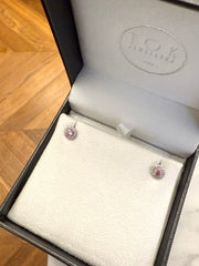 Lab Grown Pink Diamond Halo Stud Earrings