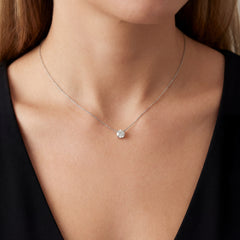White Gold Lab Grown Diamond Solitaire Necklace