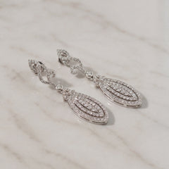 White Gold Bridal Diamond Drop Earrings