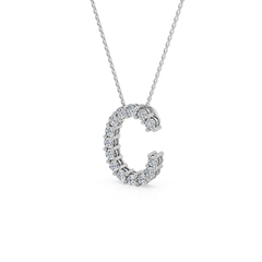 Lab Grown Diamond Initial ‘C’ Pendant With Chain