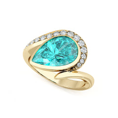 Green Tourmaline & Diamond Cocktail Ring