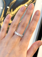 18k White Gold Oval Cut Diamond Eternity Ring - 4.56ct