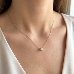 Yellow Gold Lab Grown Diamond Solitaire Necklace
