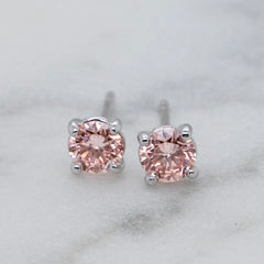 Pink Diamond Stud Earrings