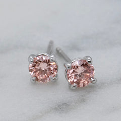 Pink Diamond Stud Earrings