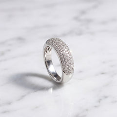 White Gold Pave Diamond Dome Ring