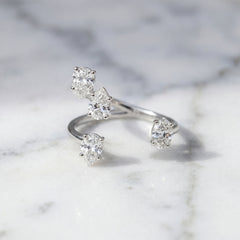 Asymmetrical Diamond Dress Ring