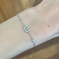 Natural Diamond Initial ‘E’ Bracelet