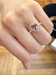 Pink Tourmaline and Diamond Cocktail Ring