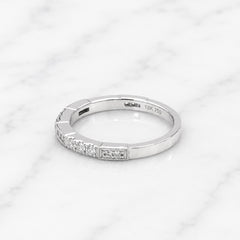 18k White Gold Stackable Milgrain Diamond Ring