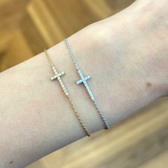 Natural Diamond Cross Bracelet
