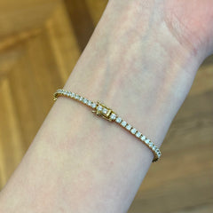 18k Yellow Gold Lab Grown Diamond Tennis Bracelet - 3.28ct