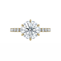 Round Brilliant Cut Natural Diamond Hidden Halo Engagement Ring