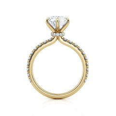 Round Brilliant Cut Natural Diamond Hidden Halo Engagement Ring