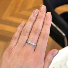 18k White Gold Stackable Princess Cut Diamond Ring