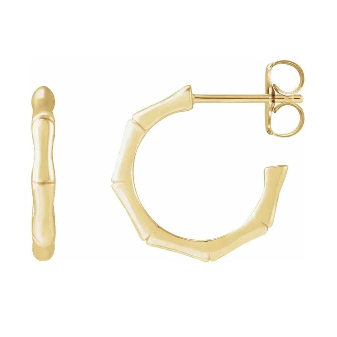 Bamboo style hoop earrings discount