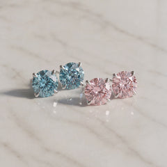 Blue Diamond Stud Earrings