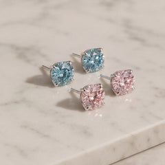 Blue Diamond Stud Earrings