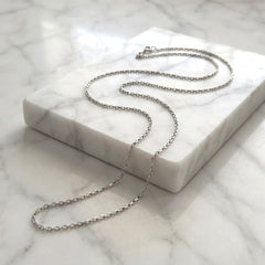 18k White Gold Cable Chain
