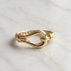 9k Yellow Gold Buckle Ring
