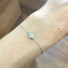 White Gold East-West Bezel Set Pear Lab Diamond Bracelet